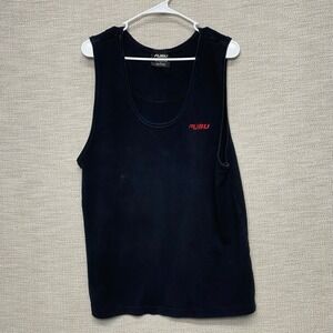 90s FUBU The Collection Tank T Shirt L Mens Sleeveless Crew Neck Black Distresse